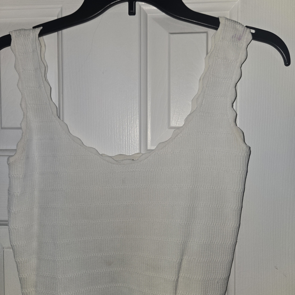 House of Harlow 1960 Textured Cream Crop Top
